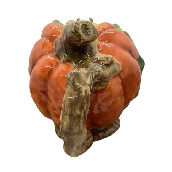 Vintage 1980s Bico Autumn Harvest Gourd Gravy Boat - Pumpkin & Leaf Fall Theme - Picture 6 of 8